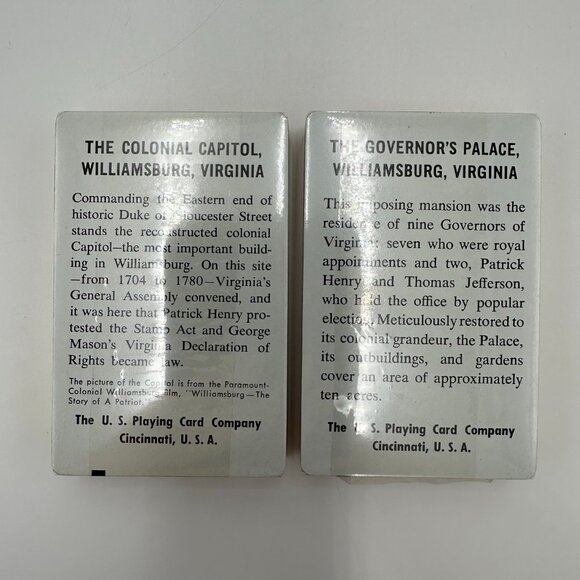 Vintage Double Deck Colonial Williamsburg Congress Playing Cards / Cards Sealed - Picture 3 of 11